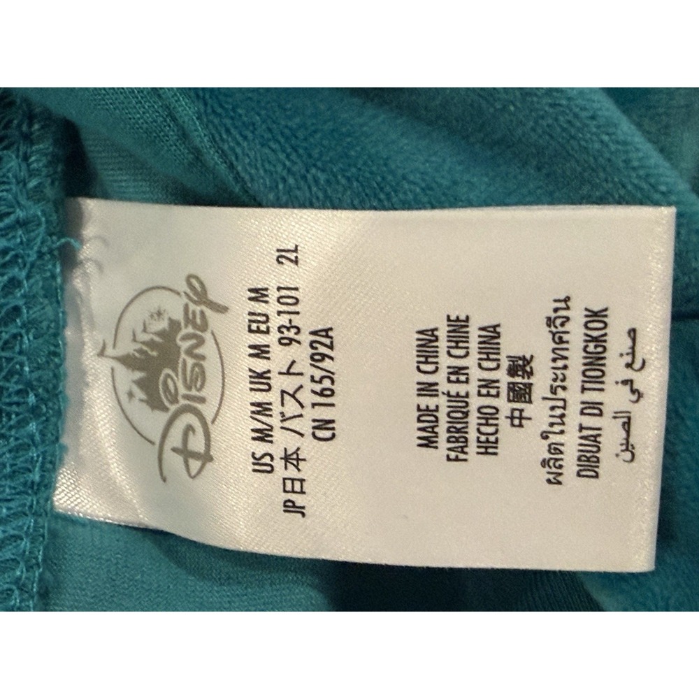 Disney Little Mermaid Ariel Velour Crop Hoodie Pullover Blue Medium - Picture 5 of 5